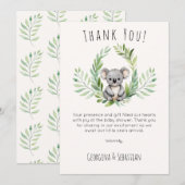 Schattigee Minimal Koala Beer Baby shower Dank u k Kaart (Voorkant / Achterkant)