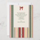 Schattigee Minimal Stripes & Bow Merry Christmas 2 Feestdagenkaart (Achterkant)