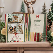 Schattigee Minimal Stripes & Bow Merry Christmas 2 Feestdagenkaart
