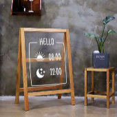 Schattigee minimale coffeeshop uren raam vastklamp raamsticker