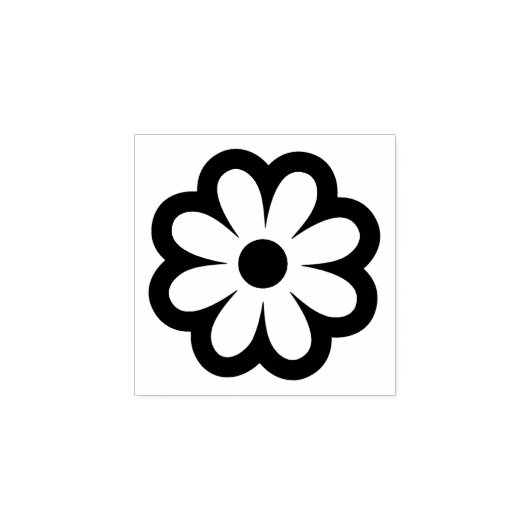 Schattigee minimale eenvoudige Daisy Flower Outlin Rubberstempel (Afrduk)