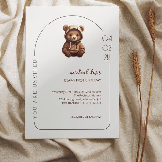 Schattigee minimale foto Beer-y Eerste baby Verjaa Kaart