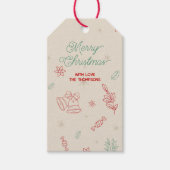 Schattigee minimale kerstelementen cadeaulabel (Voorkant)