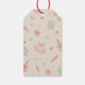 Schattigee minimale kerstelementen cadeaulabel (Achterkant)