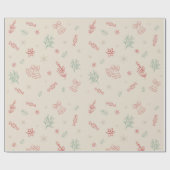 Schattigee minimale kerstelementen cadeaupapier (Vlak)