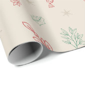 Schattigee minimale kerstelementen cadeaupapier (Rol Hoek)