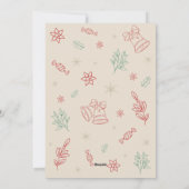 Schattigee minimale kerstelementen één foto feestdagenkaart (Achterkant)