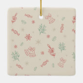 Schattigee minimale kerstelementen één foto keramisch ornament (Achterkant)