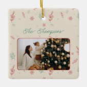 Schattigee minimale kerstelementen één foto keramisch ornament (Voorkant)