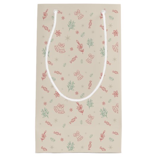 Schattigee minimale kerstelementen klein cadeauzakje (Voorkant)