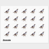 Schattigee minimale kwarteltekening ronde sticker (Vel)