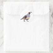 Schattigee minimale kwarteltekening ronde sticker (Tas)