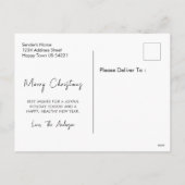 Schattigee minimale Waterverf kerstboom Feestdagenkaart (Achterkant)