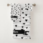 Schattigee minimalistische Abstracte lijn liefde z Bad Handdoek (Insitu)