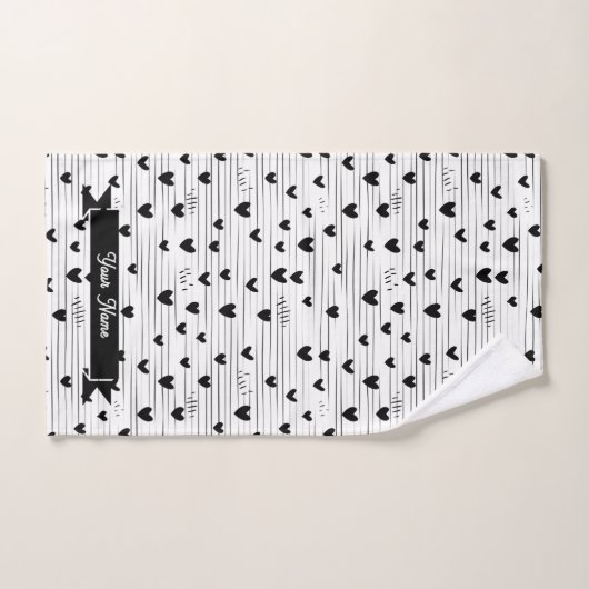 Schattigee minimalistische Abstracte lijn liefde z Bad Handdoek (Handdoek)