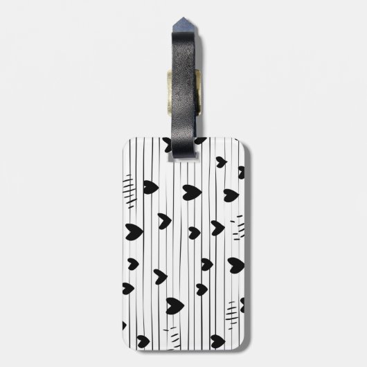 Schattigee minimalistische Abstracte lijn liefde z Bagagelabel (Achterkant verticaal)