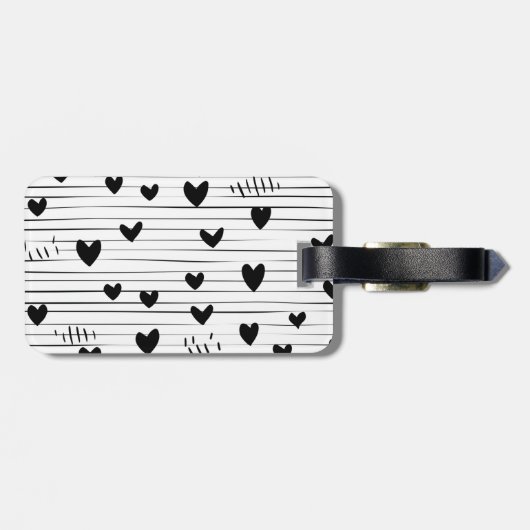 Schattigee minimalistische Abstracte lijn liefde z Bagagelabel (Achterkant horizontaal)