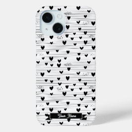 Schattigee minimalistische Abstracte lijn liefde z iPhone 15 Case