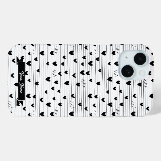 Schattigee minimalistische Abstracte lijn liefde z Case-Mate iPhone Case (Achterkant (horizontaal))