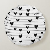 Schattigee minimalistische Abstracte lijn liefde z Rond Kussen (Achterkant)