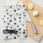 Schattigee minimalistische Abstracte lijn liefde z Theedoek (Quarter Fold)