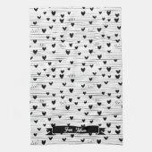 Schattigee minimalistische Abstracte lijn liefde z Theedoek (Verticaal)