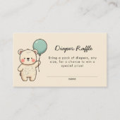 Schattigee minimalistische Bearly Wait Luier Raffl Informatiekaartje (Voorkant)