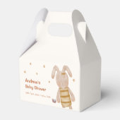 Schattigee minimalistische Boho Bunny Speelgoed Ba Bedankdoosjes (Achterkant)