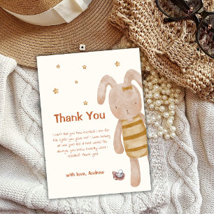 Schattigee minimalistische Boho Bunny Speelgoed Ba Bedankkaart