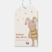 Schattigee minimalistische Boho Bunny Speelgoed Ba Cadeaulabel (Voorkant)