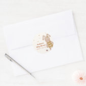 Schattigee minimalistische Boho Bunny Speelgoed Ba Ronde Sticker (Envelop)