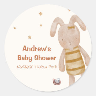 Schattigee minimalistische Boho Bunny Speelgoed Ba Ronde Sticker