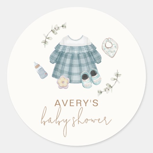 Schattigee minimalistische Boho kleding patroon Ba Ronde Sticker (Voorkant)