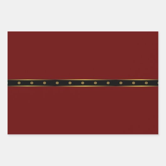 Schattigee minimalistische Bourgogne zwart en goud Inpakpapier Vel (Voorkant 3)