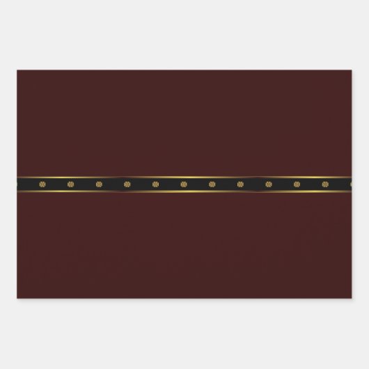 Schattigee minimalistische Bourgogne zwart en goud Inpakpapier Vel (Voorkant)