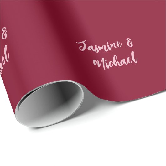 Schattigee minimalistische Bourgondische rode kall Cadeaupapier (Rol Hoek)