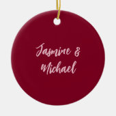 Schattigee minimalistische Bourgondische rode kall Keramisch Ornament (Voorkant)