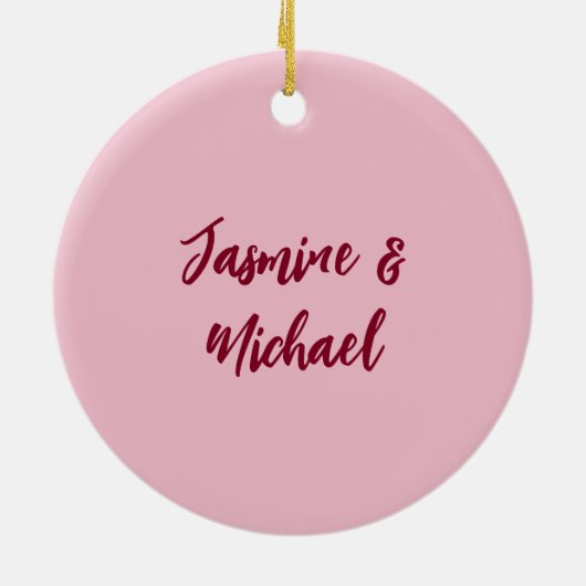 Schattigee minimalistische Bourgondische rode kall Keramisch Ornament (Achterkant)