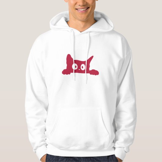 Schattigee minimalistische Cat Face Hoodie (Voorkant)