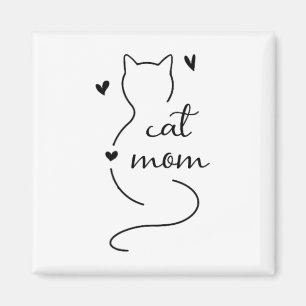 Schattigee minimalistische Cat Mam Cat Mama Kat Ki Magneet
