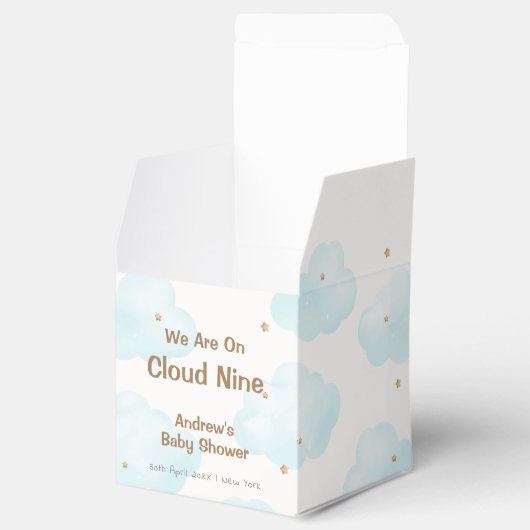 Schattigee minimalistische cloud negen sterren Bab Bedankdoosjes (Geopend)