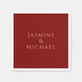 Schattigee minimalistische Deep Red & Peach eigen  Servet (Voorkant)