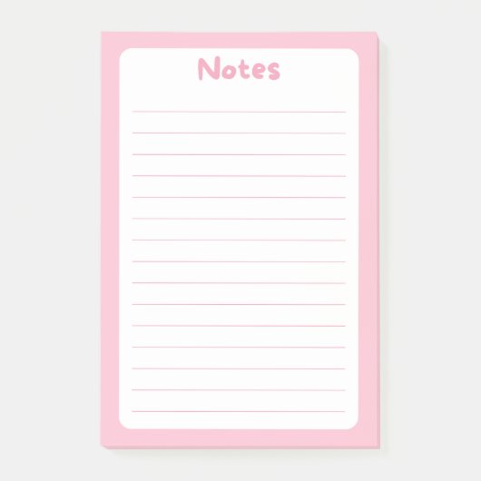 Schattigee Minimalistische Eenvoudige Zachte Roze Post-it® Notes (Voorkant)