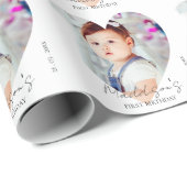 Schattigee minimalistische foto eerste verjaardags cadeaupapier (Rol Hoek)