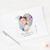 Schattigee minimalistische foto eerste verjaardags vierkante sticker (Envelop)