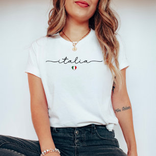 Schattigee minimalistische Italiaanse vlag T-shirt