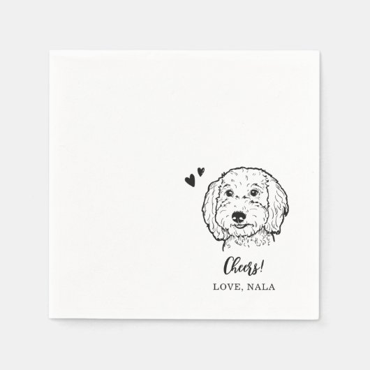 Schattigee minimalistische juichen huisdier gezich servet (Voorkant)