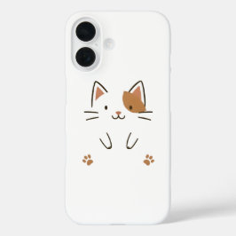 Schattigee minimalistische kattentelefoonhoes iPhone 16 hoesje