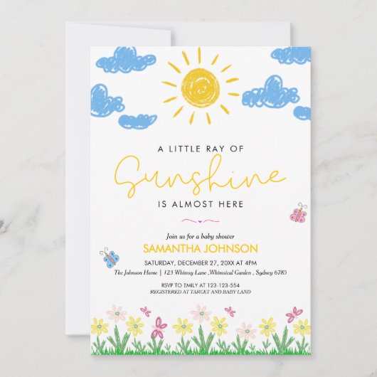Schattigee minimalistische kleine straal van Sunsh Kaart (Voorkant)