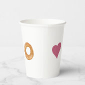 Schattigee minimalistische liefde & bagels wit papieren bekers (Rechts)